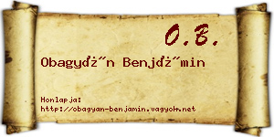 Obagyán Benjámin névjegykártya