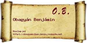 Obagyán Benjámin névjegykártya